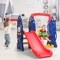 Multi-Color HDPE 3-in-1 Kids Swing Set with Slide and Basketball Hoop